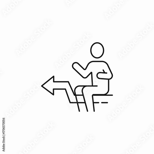 person choosing left icon sign vector
