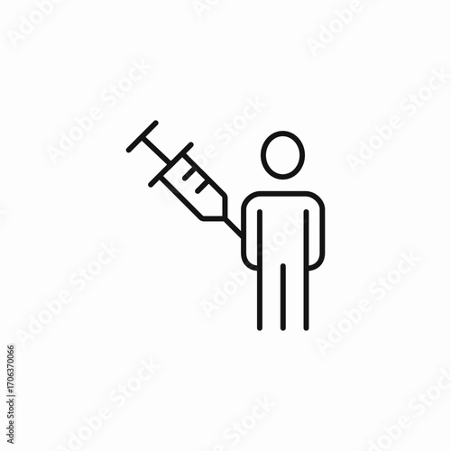 person getting vaccination icon sign vector