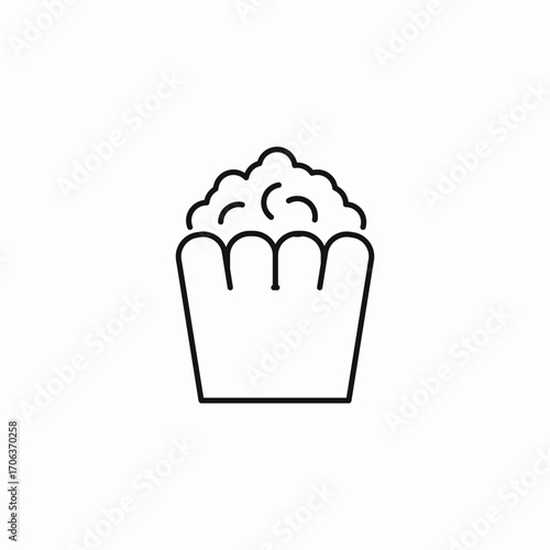 popcorn bucket icon sign vector
