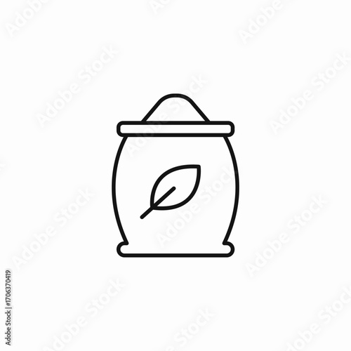 sack with leaf icon sign vector