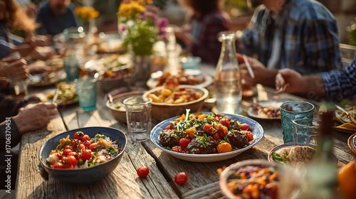  A group of friends enjoying a Mexican food feast at a outdoor picnic 