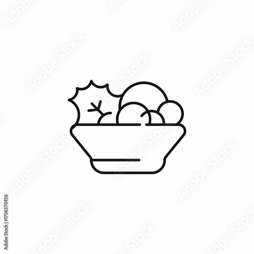 salad in bowl icon sign vector