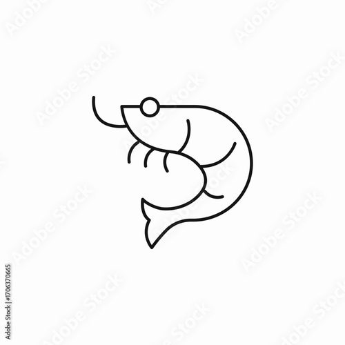 single shrimp  icon sign vector