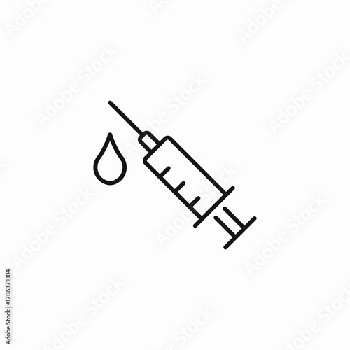 syringe with droplet icon sign vector