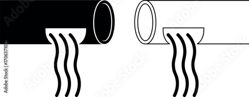 Diagram Comparing Heated vs. Non-Heated Piping vector design