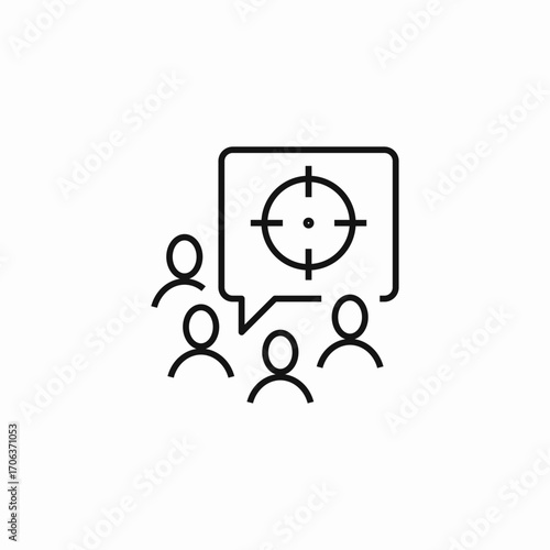 team discusses goals icon sign vector
