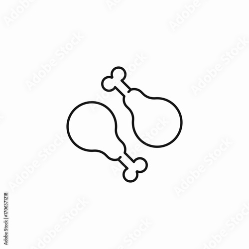 two chicken legs icon sign vector