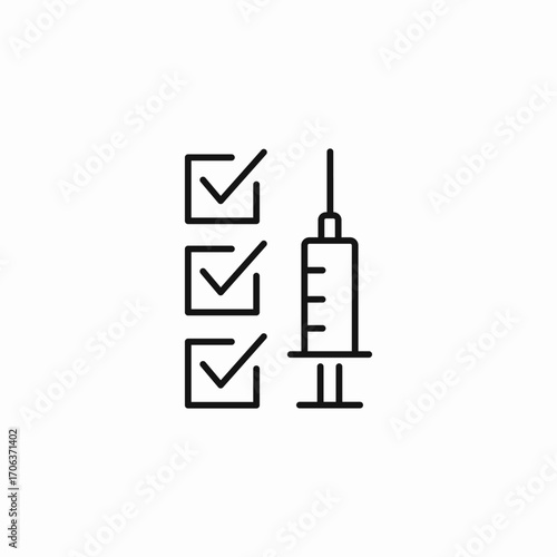 vaccination checklist icon sign vector