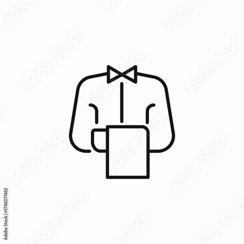 waiter with napkin icon sign vector