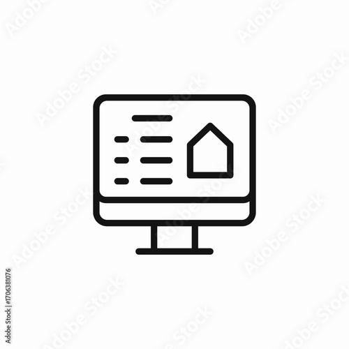 smart home monitor icon sign vector