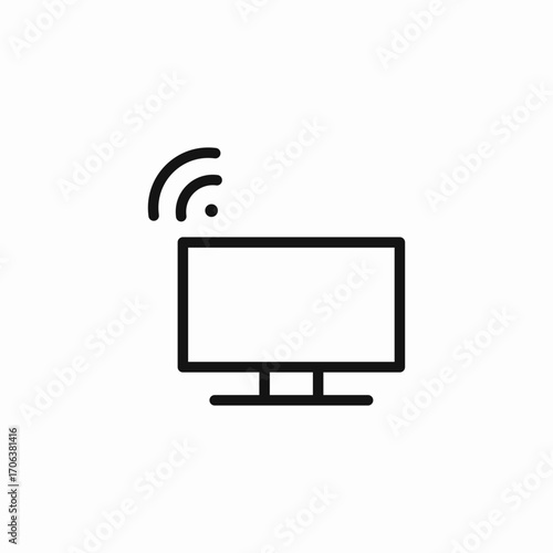 smart television screen icon sign vector