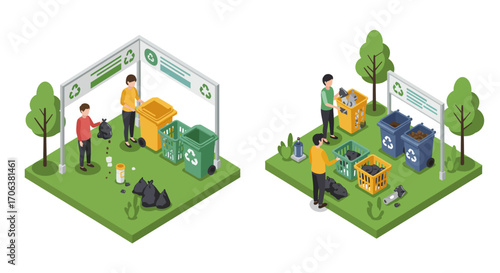 Isometric recycling: sustainable practices and waste management
