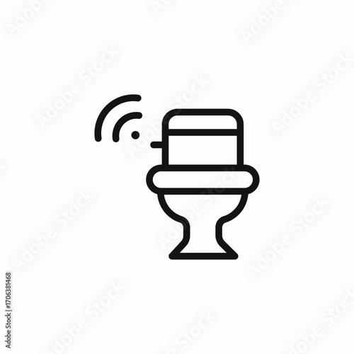 smart toilet icon icon sign vector
