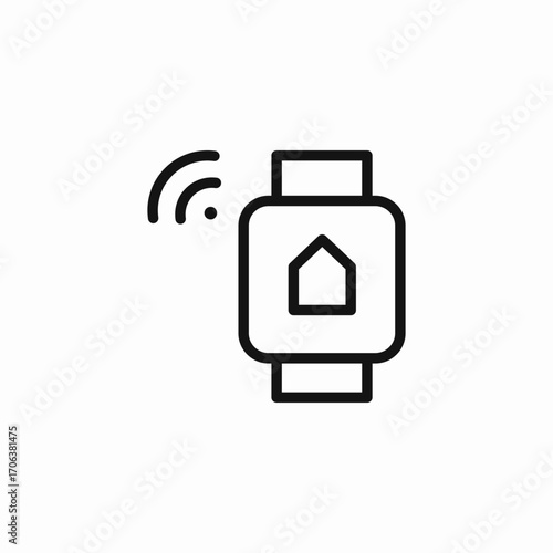 smartwatch home network icon sign vector