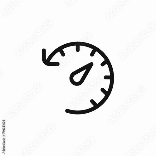 speedometer and arrow icon sign vector