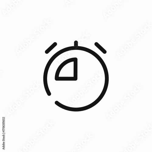 timer with slice icon sign vector