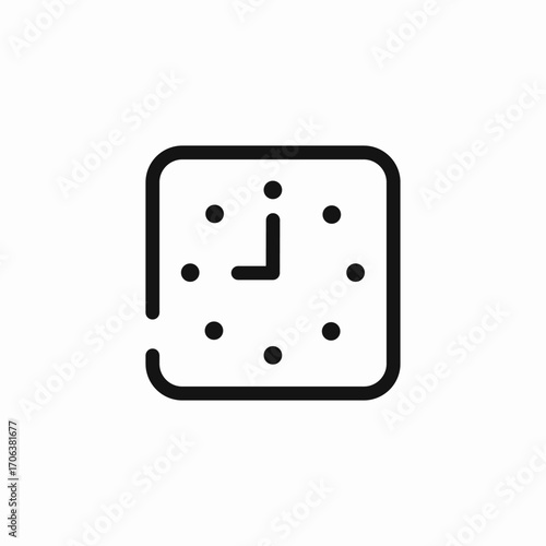 square time clock icon sign vector