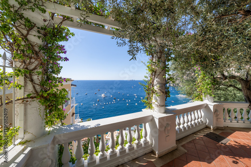 View from a balcony, Positano, Amalfi Coast, Italy