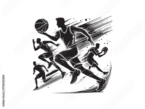 Basketball Players Silhouette vector