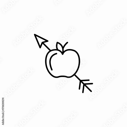 apple with arrow icon sign vector