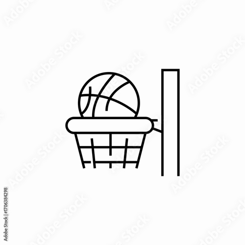 basketball in hoop icon sign vector
