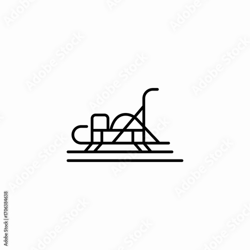 dog sledding sleigh icon sign vector