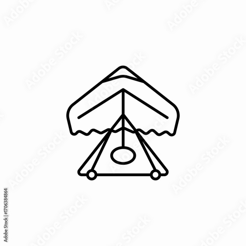 hang glider front icon sign vector