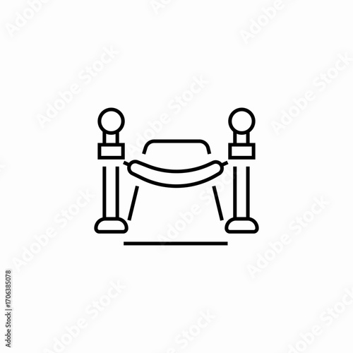 movie theater red carpet icon sign vector