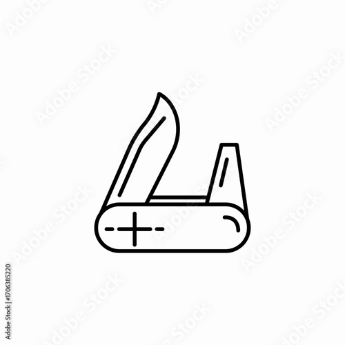 opened pocket knife icon sign vector