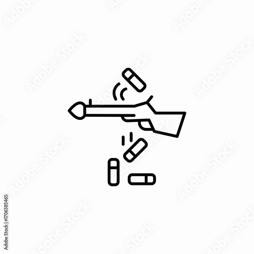 rifle shooting bullets icon sign vector