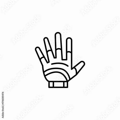 robotic hand glove icon sign vector