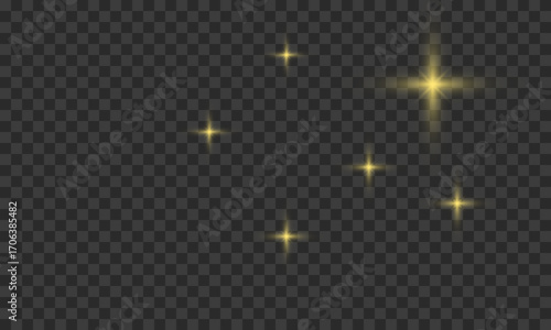 Golden Star with Light Glow