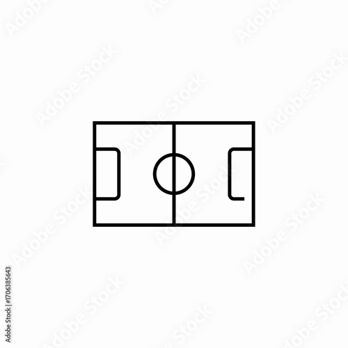 soccer field with goals icon sign vector