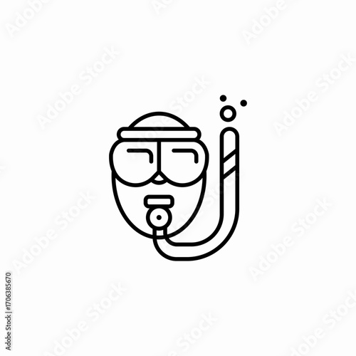 snorkel mask man icon sign vector