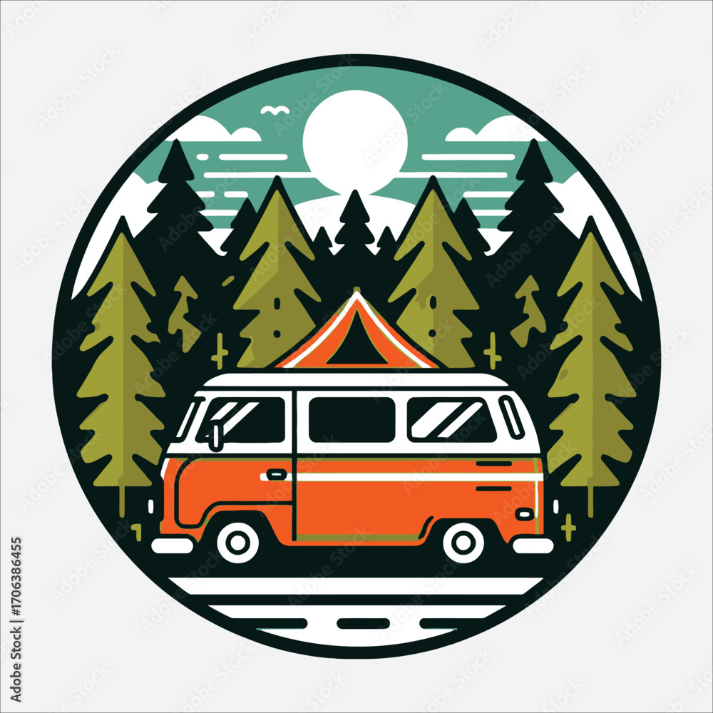 Obraz premium autumn campervan 2.eps