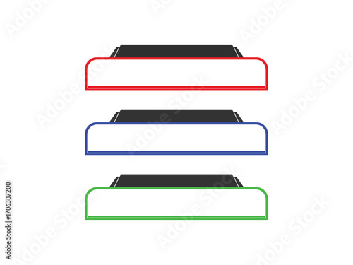 Modern infographic elements with vibrant red, blue, and green banners for data presentation