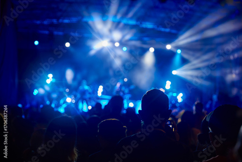Wallpaper Mural Live music concert with stage lights and audience silhouettes Torontodigital.ca