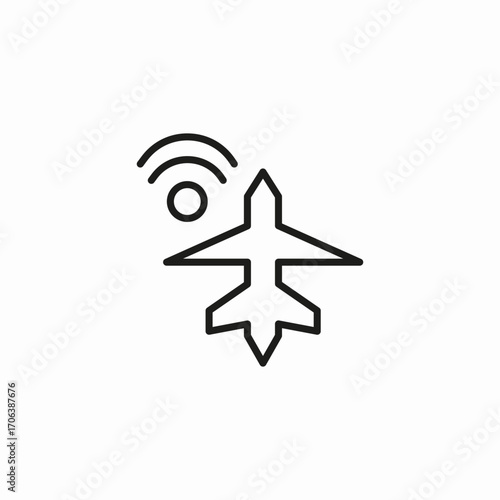 airplane with wifi icon sign vector