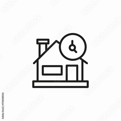 house clock time icon sign vector