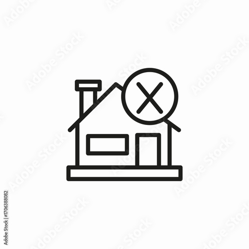 house cross cancel icon sign vector