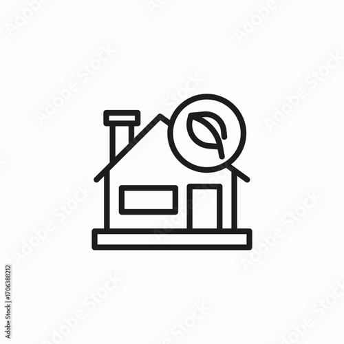 house leaf eco icon sign vector