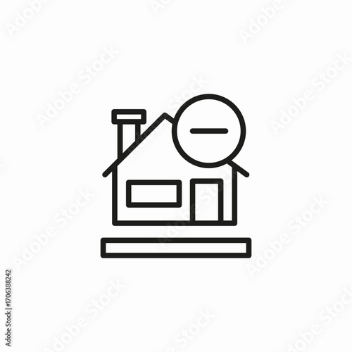 house minus remove icon sign vector