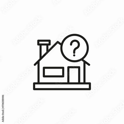 house question mark icon sign vector