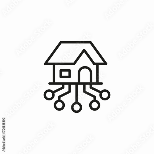 smart house network icon sign vector