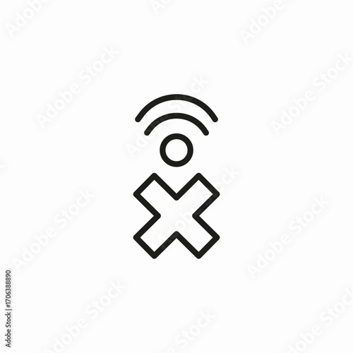 wireless connection failure icon sign vector