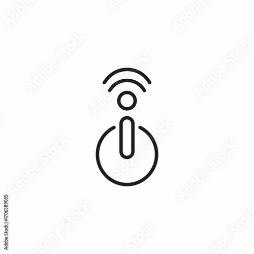 wireless power button icon sign vector