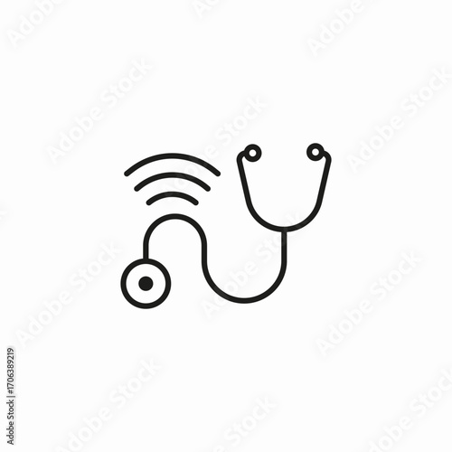 wireless stethoscope icon icon sign vector
