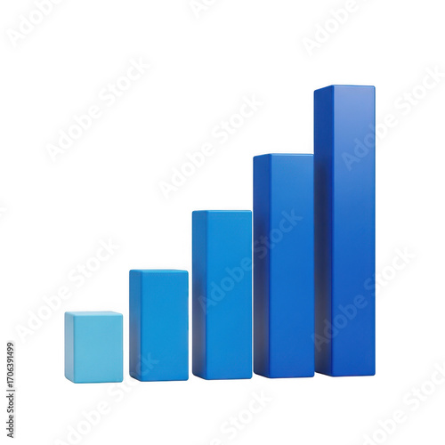 Free Download Blue bar chart showing upward trend growth and financial progress transparent background - GFXLoad