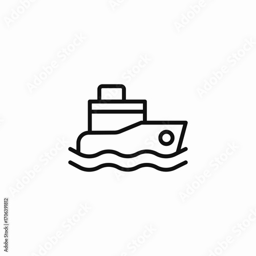 boat floating water icon sign vector