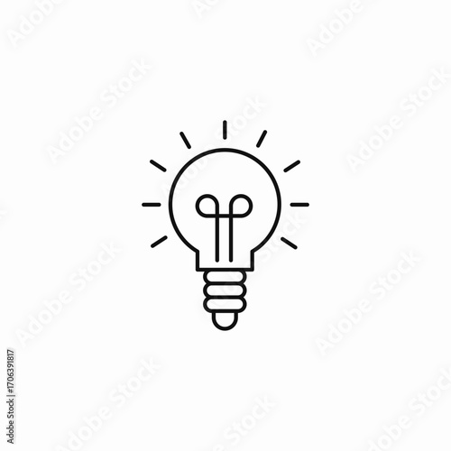 bright idea lightbulb icon sign vector